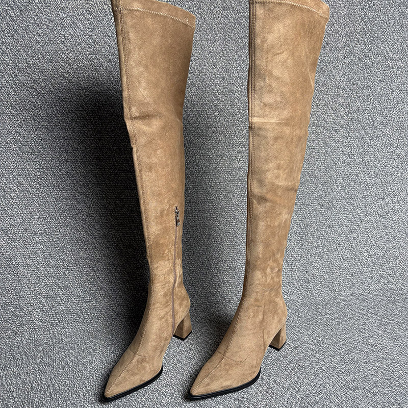 Street Fashion Female - Winter Fashion Pointed Toe Women Long