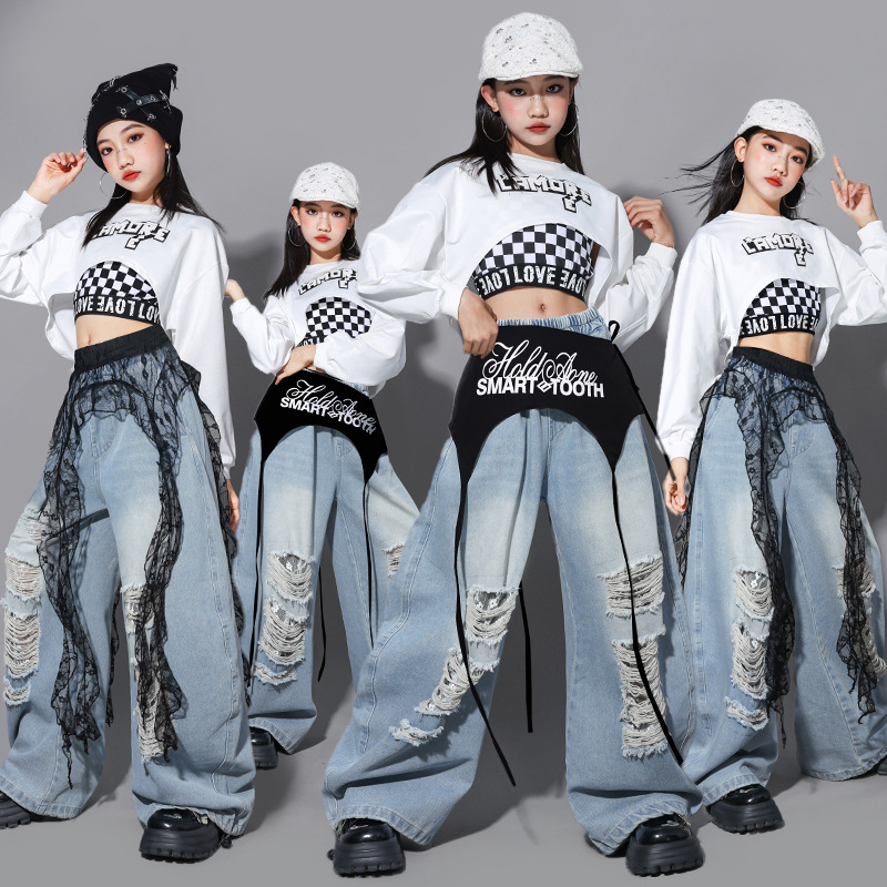 Street Fashion Kpop - Hip Hop Girls Fashion K-pop Crop