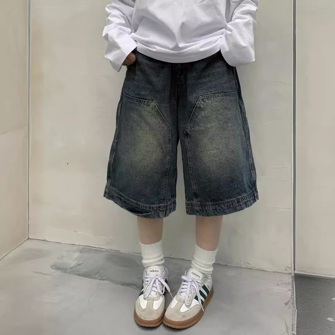 Cargo Pant Wide - Women Y2K Vintage Baggy Jean Shorts
