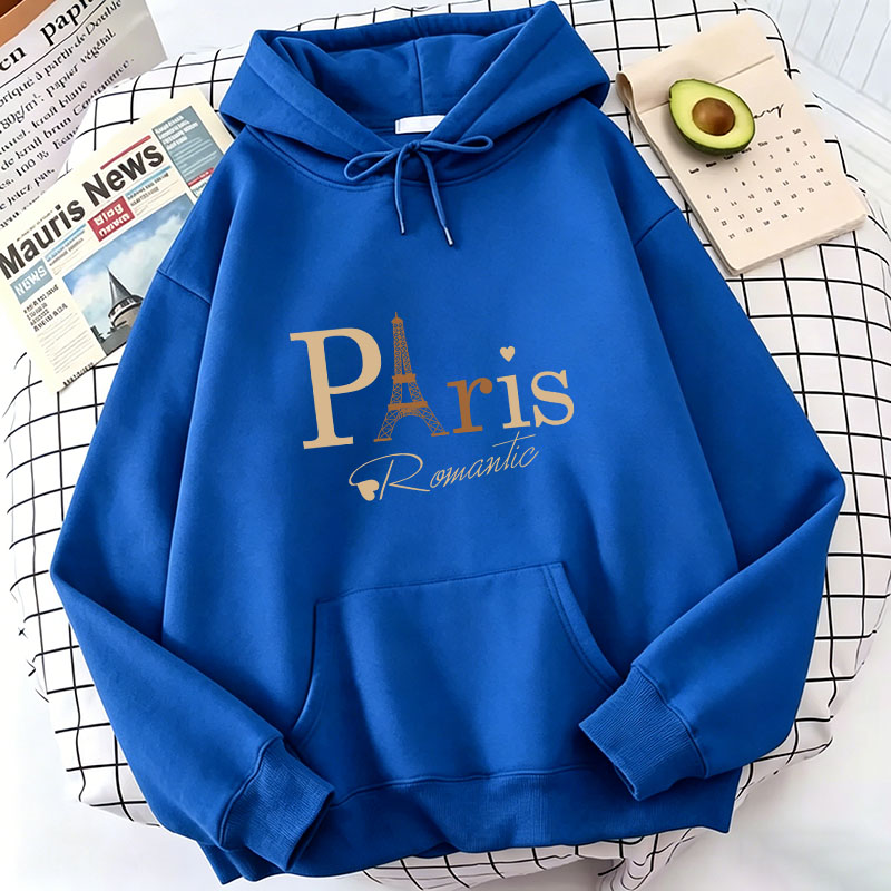 Street Fashion Paris - Fashion Paris Letter Print Hoodies Casual