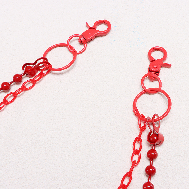 Bright Red Beaded Multi‑Layer  - Street Fashion Girls review and price