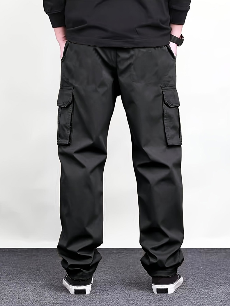 Men Black Multi Pocket Cargo P - Cargo Pant Wide review and price