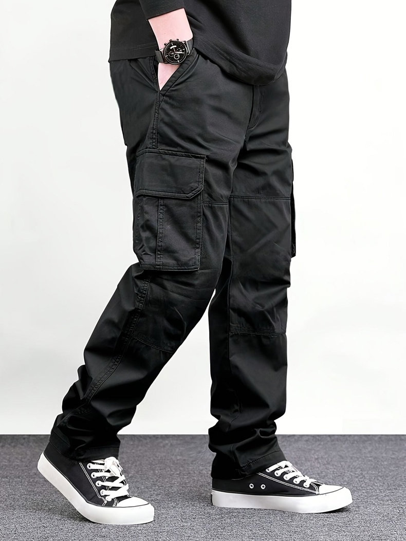 Men Black Multi Pocket Cargo P - Cargo Pant Wide review and price