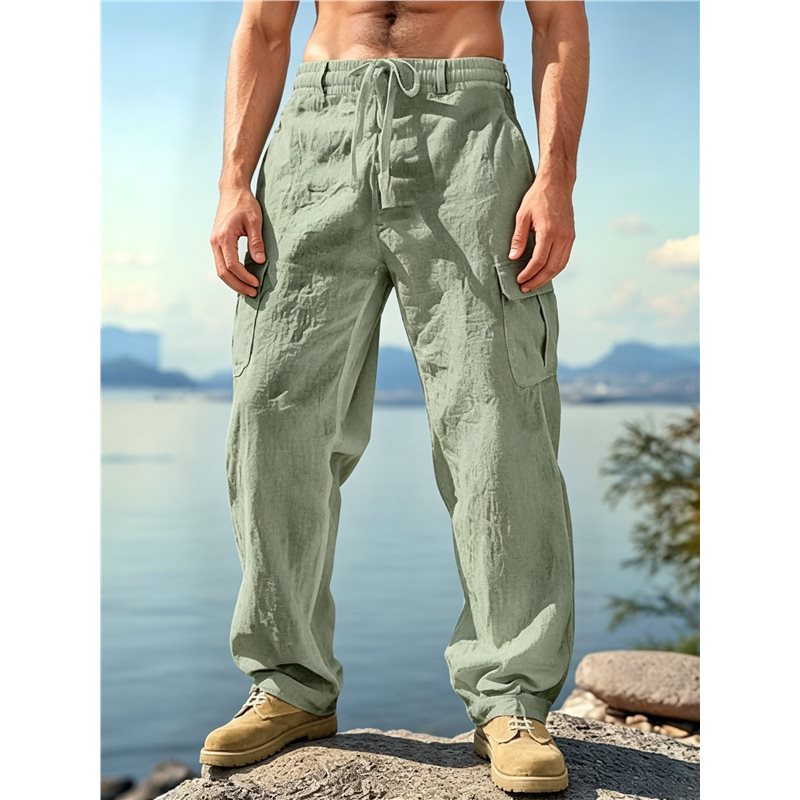 NEW-Men's Drawstring Waist Wid - Cargo Pant Wide review and price