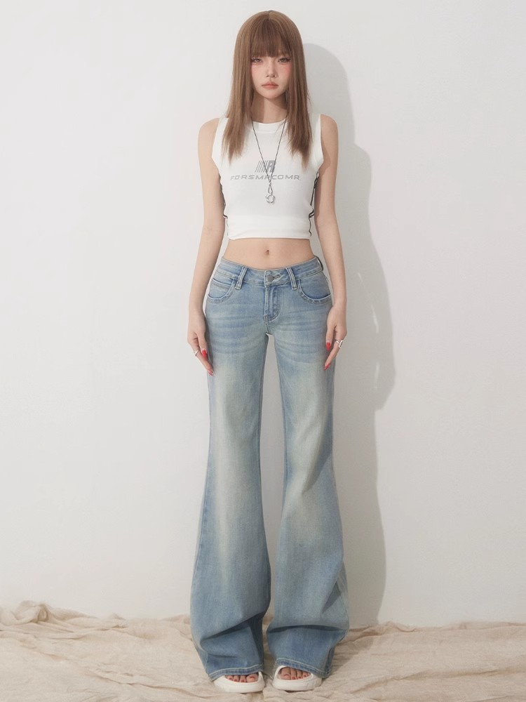 Slim Fit Simple Flared Jeans f - Street Fashion England review and price