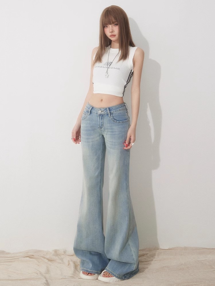 Slim Fit Simple Flared Jeans f - Street Fashion England review and price