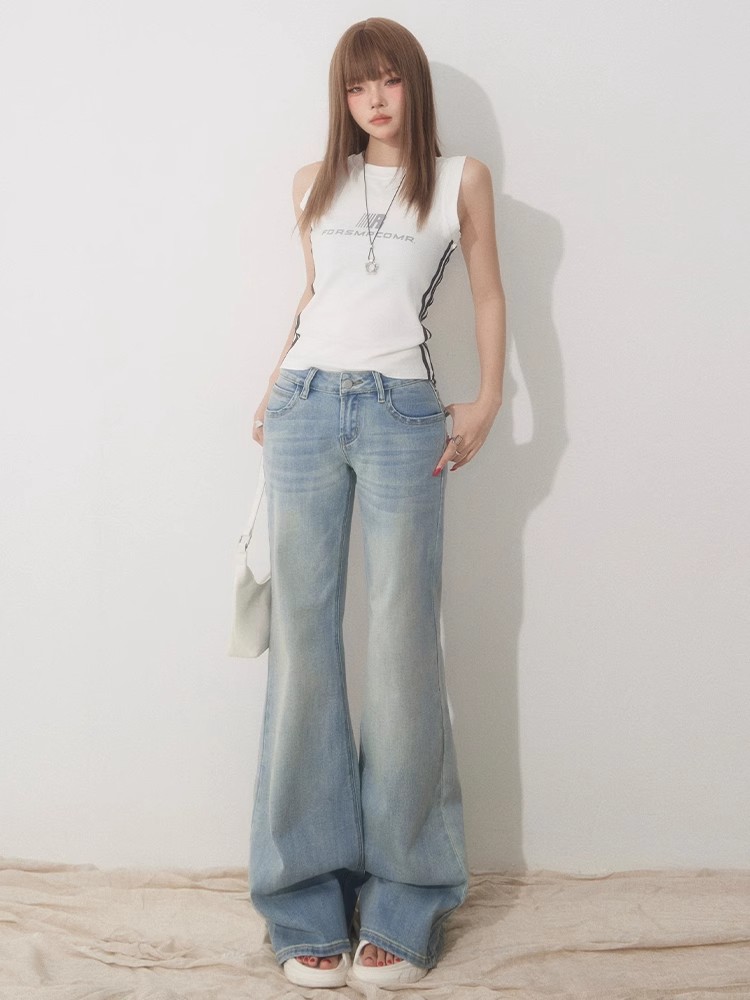Slim Fit Simple Flared Jeans f - Street Fashion England review and price