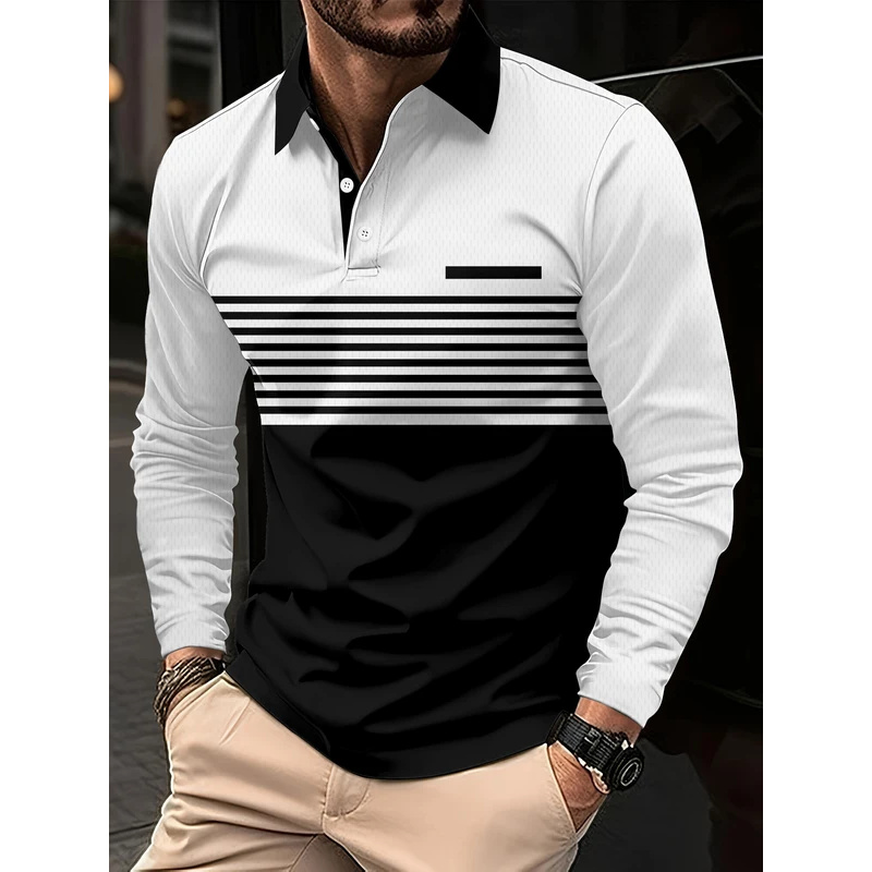 Striped pattern printed polo s - Street Fashion England review and price