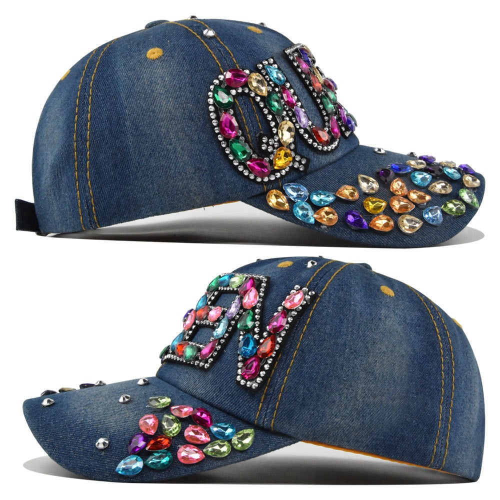 Queen Rhinestone Denim Basebal - Queen Street Fashion review and price
